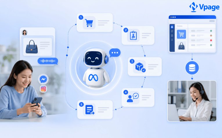 Meta Business AI hỗ trợ các bước trong quá trình bán hàng